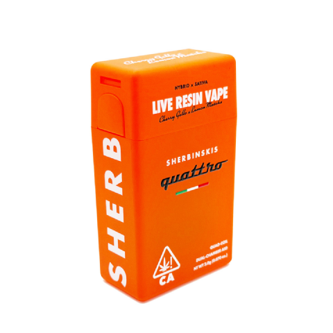 Sherbinskis Quattro Live Resin Cherry Gello (Hybrid) / Lemon Matcha (Sativa) 2 Grams (2g) Disposable Vape