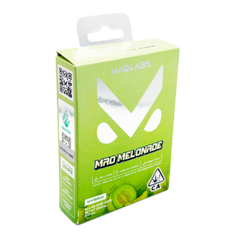 Mad Labs All In One Cannabis Mad Melonade (Hybrid) 2 Grams (2g) Disposable Vape