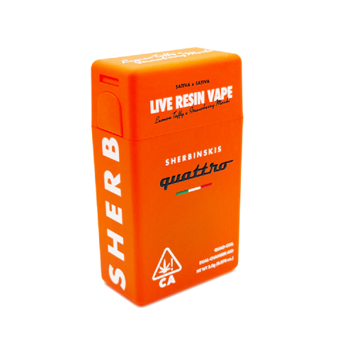 Sherbinskis Quattro Live Resin Lemon Taffy (Sativa) / Strawberry Mochi (Sativa) 2 Grams (2g) Disposable Vape