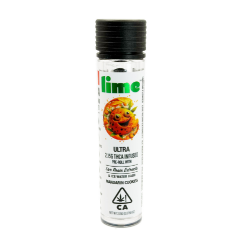 Lime Live Resin Extract Ice Water Hash Mandarin Cookies 2.15 Grams (2.15g) Ultra THCa Infused Pre-Roll (1-Pack)