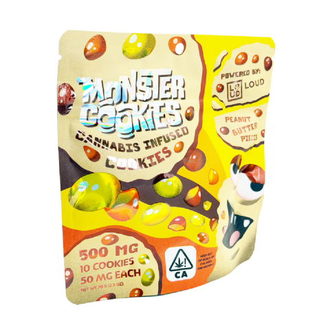 Loud Brandz Monster Cookies Peanut Butter Pieces Cannabis Infused 500mg (10x50mg) Edible Cookies