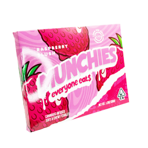 Munchies Cannabis Infused Soft & Chewy Raspberry Slush 100mg (10x10mg) Edible Gummies