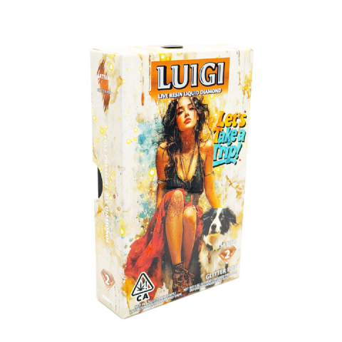 Luigi Live Resin Liquid Diamond Bundle Glitter Pop (Sativa) 2 Grams (2g) Disposable Vape
