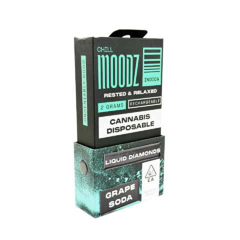 Moodz Liquid Diamonds Rechargeable Grape Soda (Indica) 2 Grams (2g) Disposable Vape