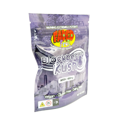 Faded Fruit Medicated Infused Blackberry Kush (Indica) 1000mg Edible Gummies