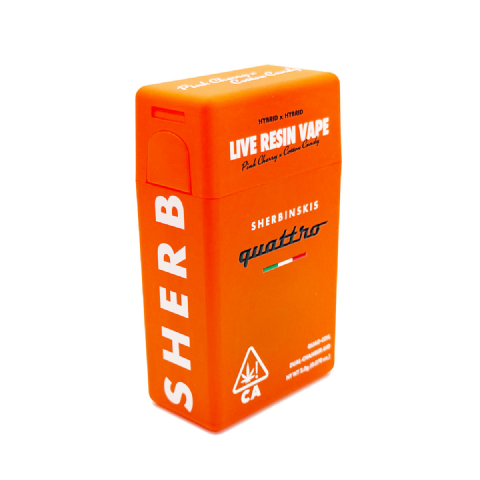 Sherbinskis Quattro Live Resin Pink Cherry (Hybrid) / Cotton Candy (Hybrid) 2 Grams (2g) Disposable Vape