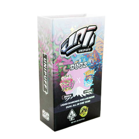 UniPuff Duos Pink Pocky (Indica) / Tiger's Milk (Hybrid) 2 Grams (2g) Disposable Vape