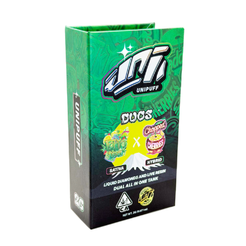 UniPuff Duos Tokyo Tea (Sativa) / Chopped Cherries (Hybrid) 2 Grams (2g) Disposable Vape
