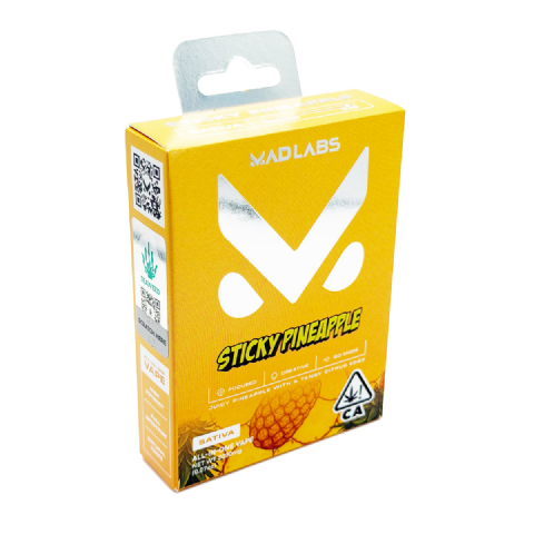 Mad Labs All In One Cannabis Sticky Pineapple (Sativa) 2 Grams (2g) Disposable Vape
