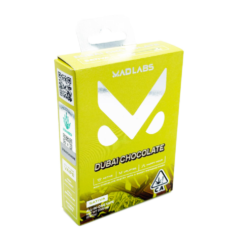 Mad Labs All In One Cannabis Dubai Chocolate (Sativa) 2 Grams (2g) Disposable Vape