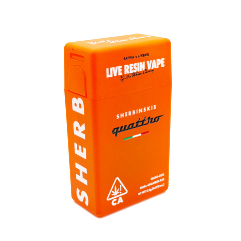 Sherbinskis Quattro Live Resin XJ-13 (Sativa) / White Cherry (Hybrid) 2 Grams (2g) Disposable Vape