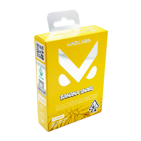 Mad Labs All In One Cannabis Banana Shake (Hybrid) 2 Grams (2g) Disposable Vape