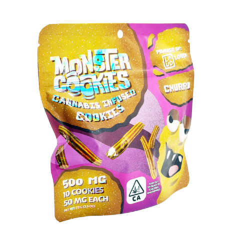 Loud Brandz Monster Cookies Churro Cannabis Infused 500mg (10x50mg) Edible Cookies