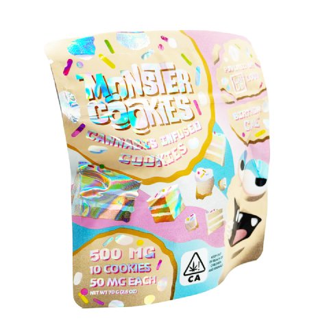 Loud Brandz Monster Cookies Birthday Cake Cannabis Infused 500mg (10x50mg) Edible Cookies
