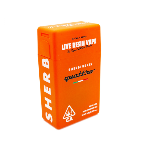 Sherbinskis Quattro Live Resin No Signal (Sativa) / White Mochi (Sativa) 2 Grams (2g) Disposable Vape