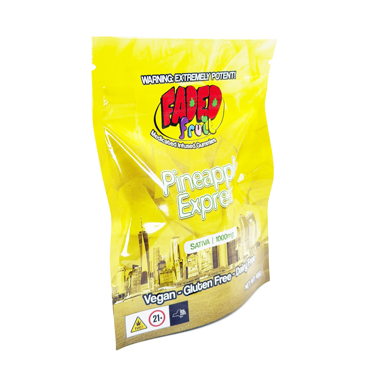 Faded Fruit Medicated Infused Pineapple Express (Sativa) 1000mg Edible Gummies