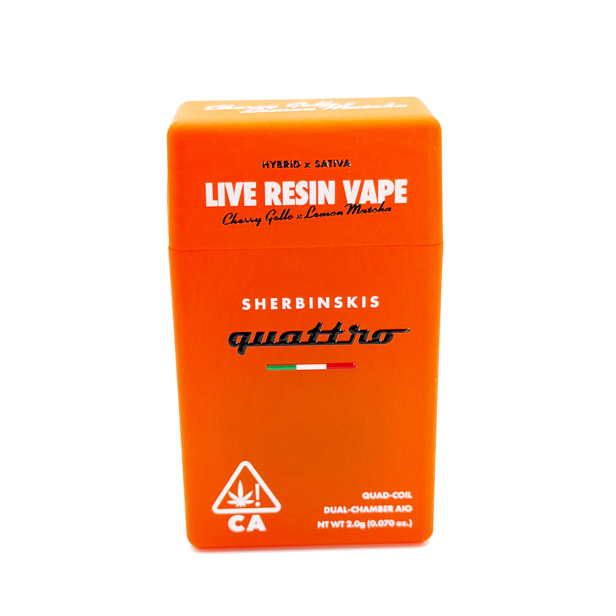 Sherbinskis Quattro Live Resin Cherry Gello (Hybrid) / Lemon Matcha (Sativa) 2 Grams (2g) Disposable Vape