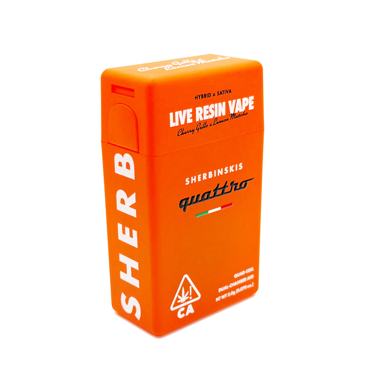 Sherbinskis Quattro Live Resin Cherry Gello (Hybrid) / Lemon Matcha (Sativa) 2 Grams (2g) Disposable Vape