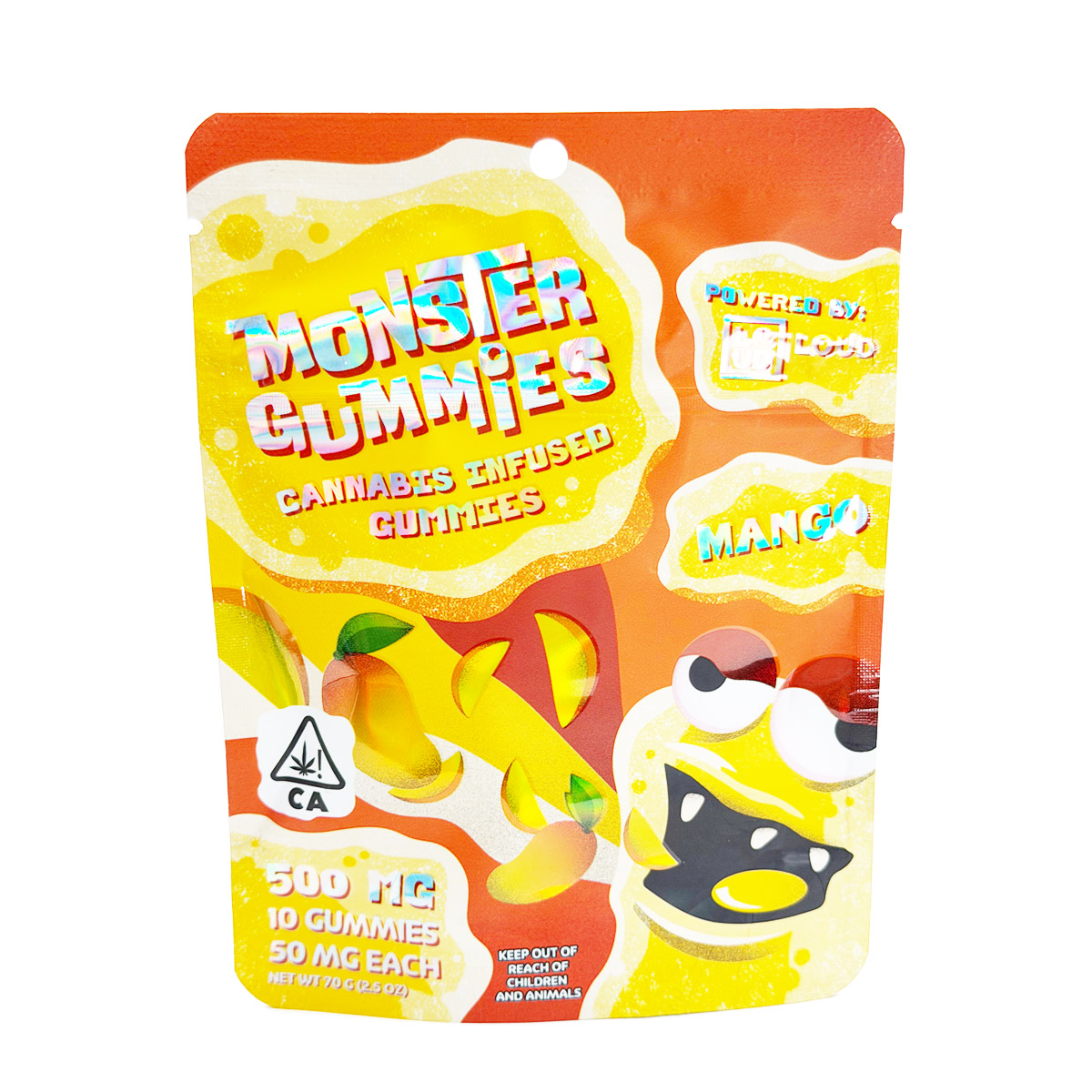 Loud Brandz Monster Cannabis Infused Mango 500mg (10x50mg) Edible Gummies