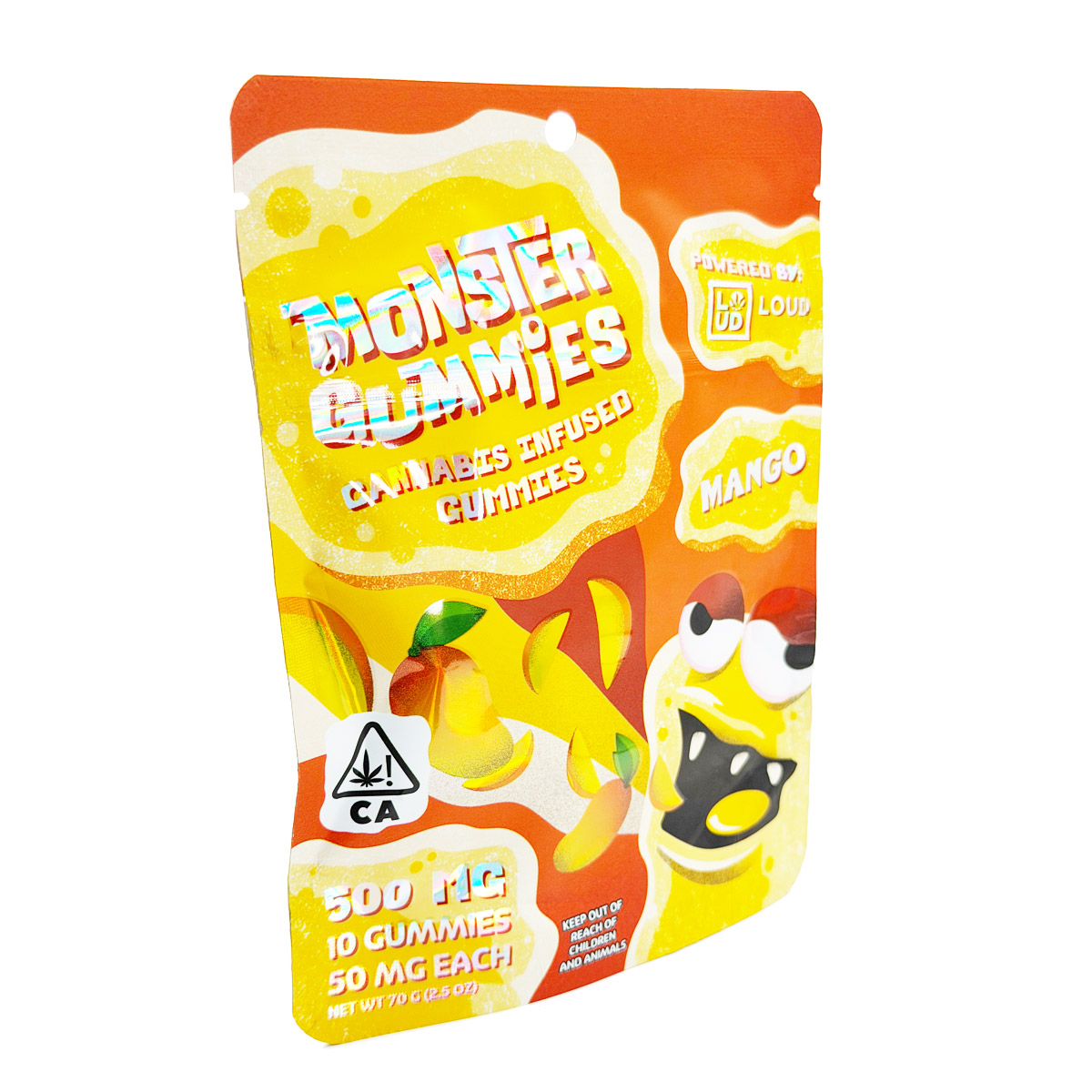Loud Brandz Monster Cannabis Infused Mango 500mg (10x50mg) Edible Gummies