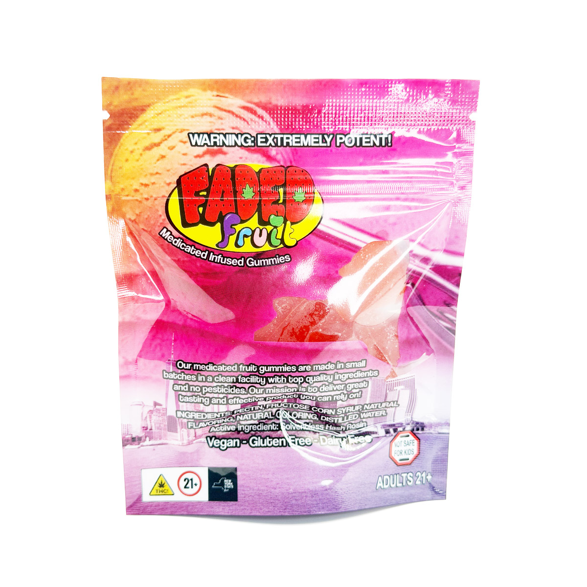 Faded Fruit Medicated Infused Rainbow Gelato (Sativa) 1000mg Edible Gummies
