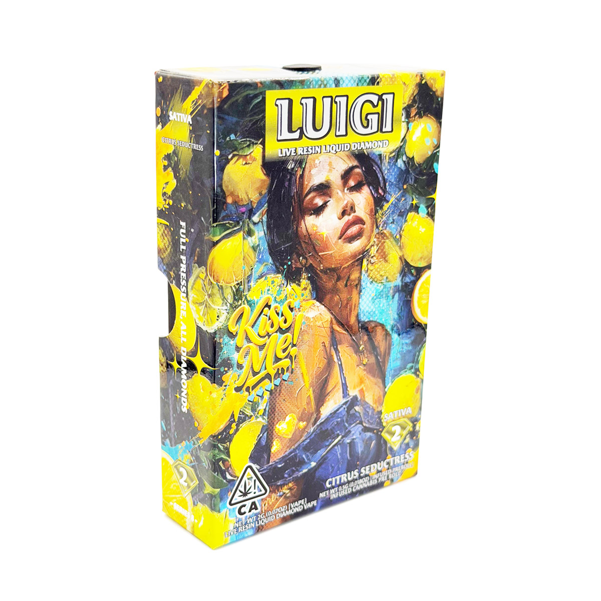 Luigi Live Resin Liquid Diamond Bundle Citrus Seductress (Sativa) 2 Grams (2g) Disposable Vape