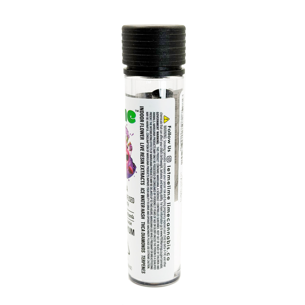 Lime Live Resin Extract Ice Water Bubba Yum 2.15 Grams (2.15g) Ultra THCa Infused Pre-Roll (1-Pack)
