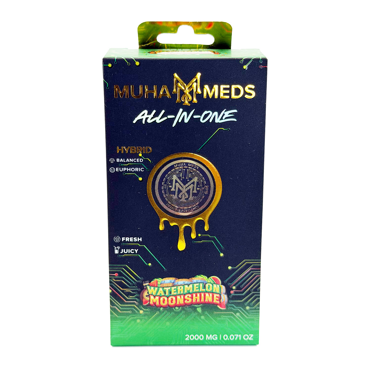 Muha Meds All-In-One Watermelon Moonshine (Hybrid) 2 Grams (2g) Disposable Vape