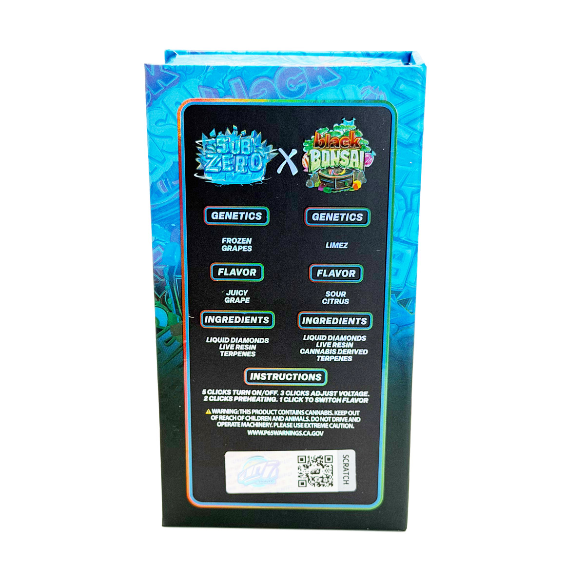 UniPuff Duos Sub Zero (Indica) / Black Bonsai (Sativa) 2 Grams (2g) Disposable Vape