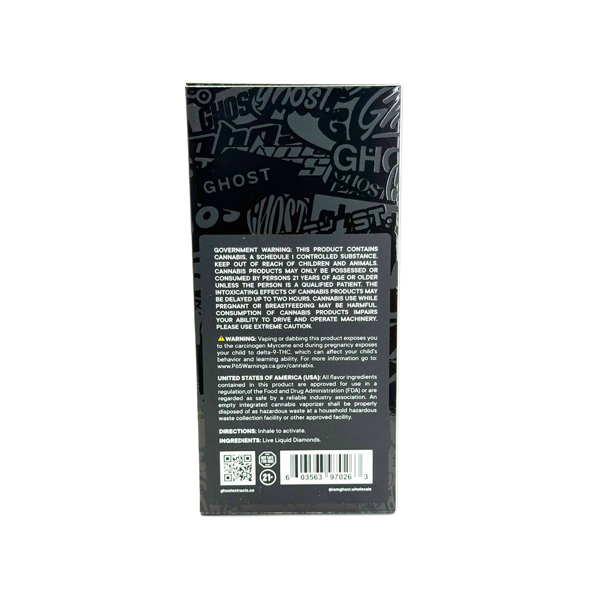 Ghost Live Liquid Diamonds All-in-One Blueberry Blitz (Sativa) 2 Grams (2g) Disposable Vape