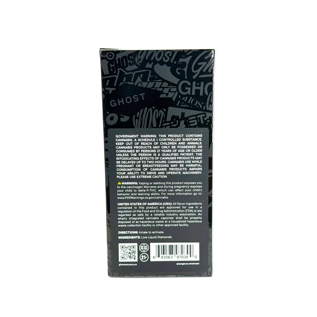Ghost Live Liquid Diamonds All-in-One Grape Bliss (Hybrid) 2 Grams (2g) Disposable Vape