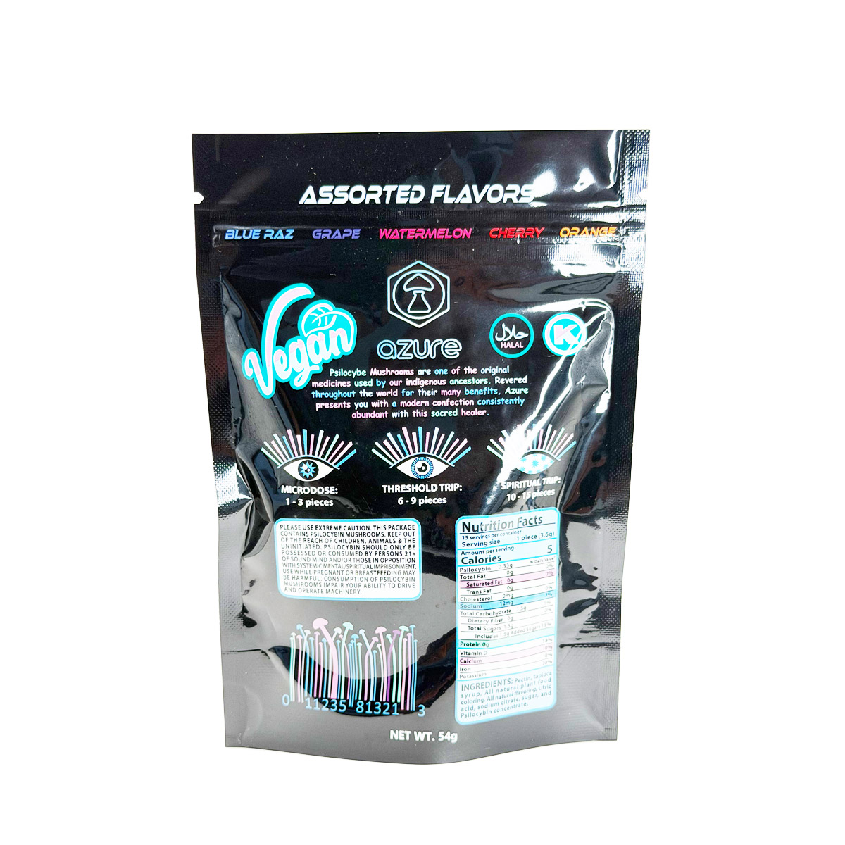 Azure Assorted Flavors 54 Grams (54g) 15 Count Psilocybin Mushroom Gummies