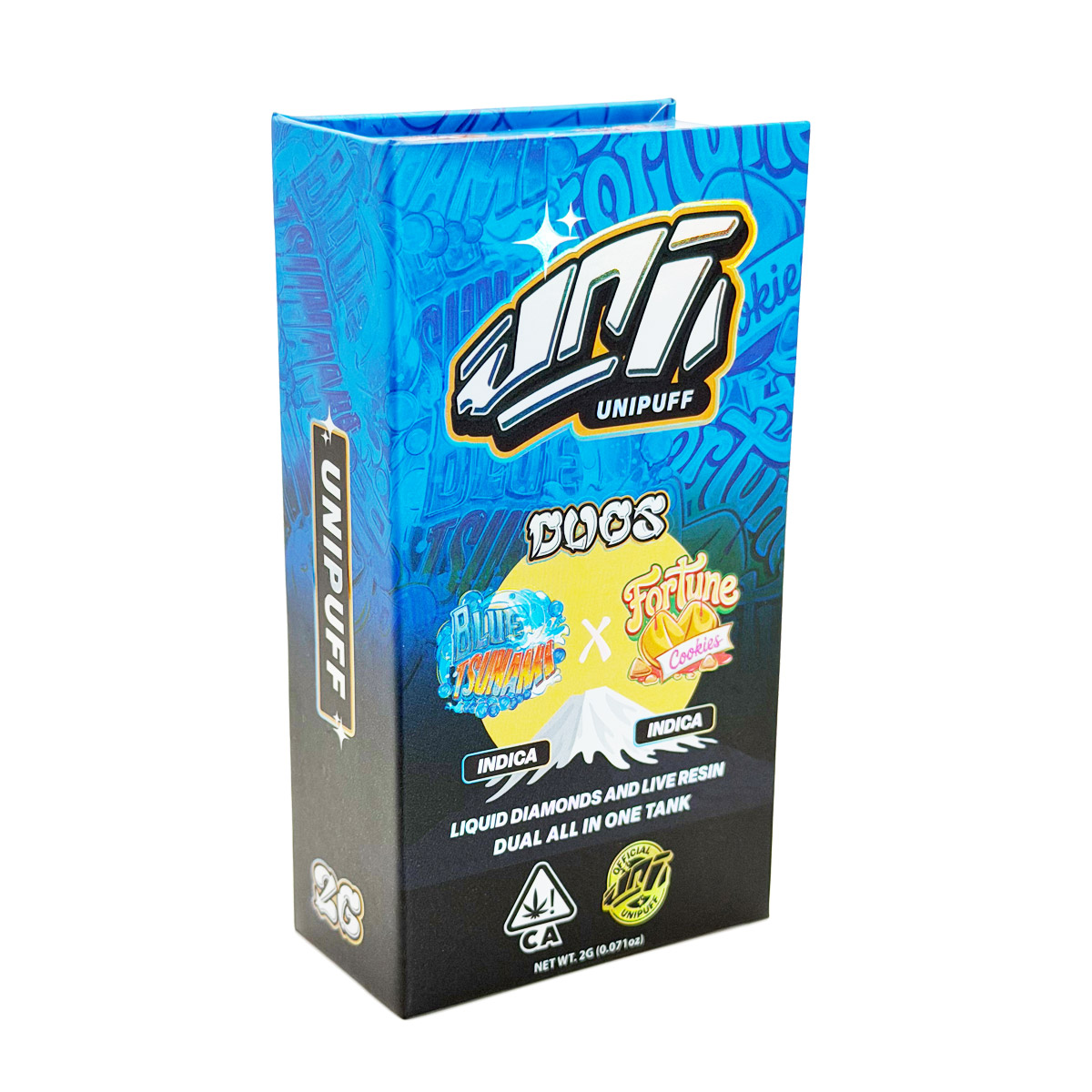 UniPuff Duos Blue Tsunami (Indica) / Fortune Cookies (Indica) 2 Grams (2g) Disposable Vape