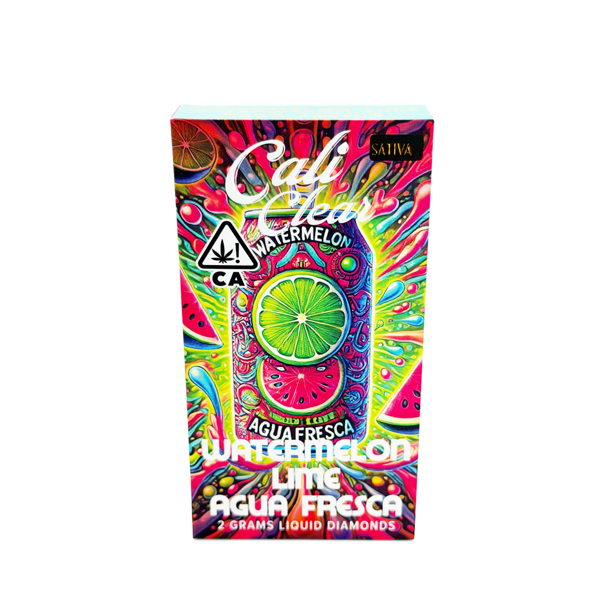 Cali Clear Liquid Diamonds Watermelon Lime Agua Fresca (Sativa) 2 Grams (2g) Disposable Vape