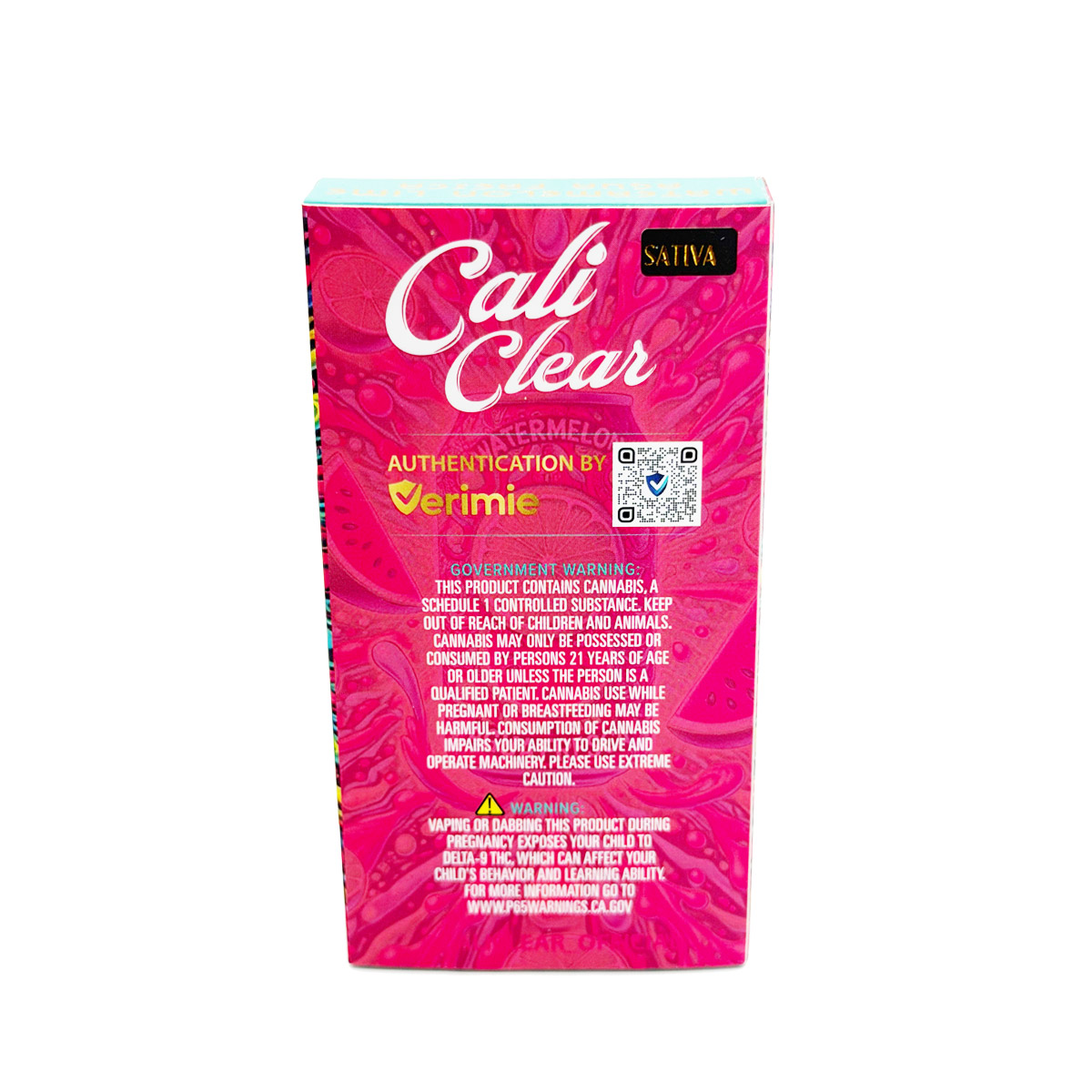 Cali Clear Liquid Diamonds Watermelon Lime Agua Fresca (Sativa) 2 Grams (2g) Disposable Vape