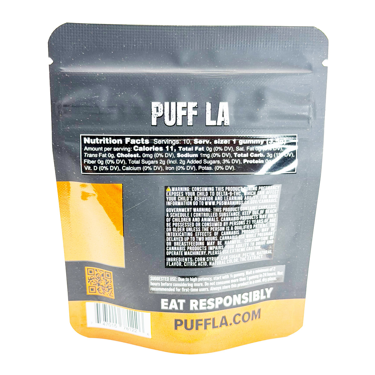 Puff LA Hash Rosin Mango Haze (Sativa) 1000mg (10x100mg) Edible Gummies
