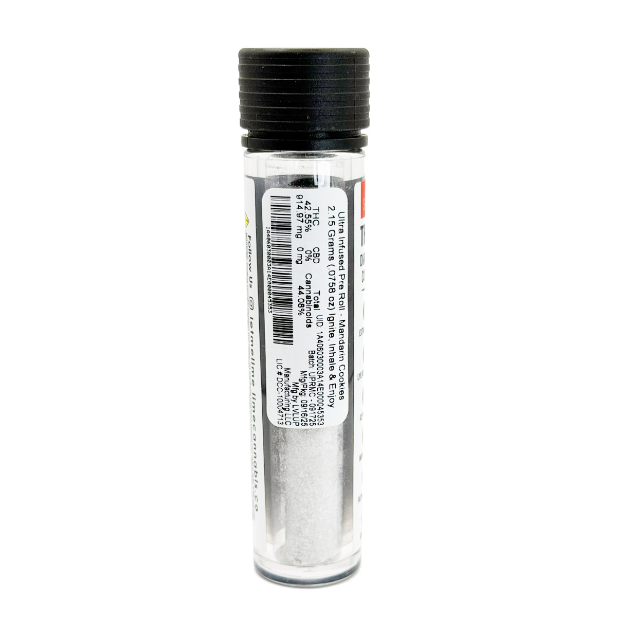 Lime Live Resin Extract Ice Water Hash Mandarin Cookies 2.15 Grams (2.15g) Ultra THCa Infused Pre-Roll (1-Pack)