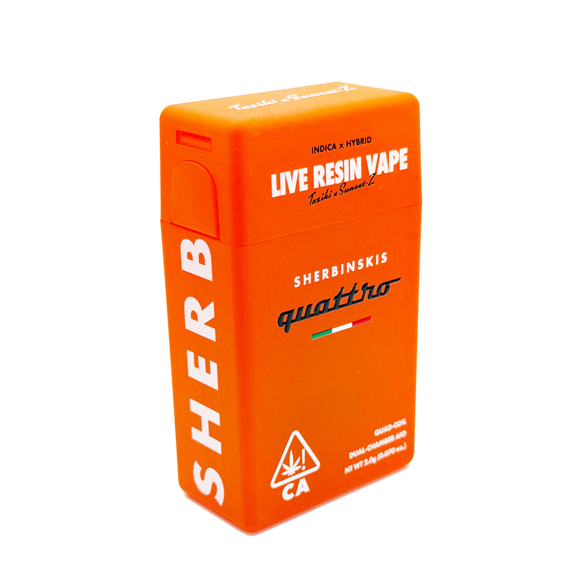 Sherbinskis Quattro Live Resin Tasiki (Indica) / Sunset Z (Hybrid) 2 Grams (2g) Disposable Vape