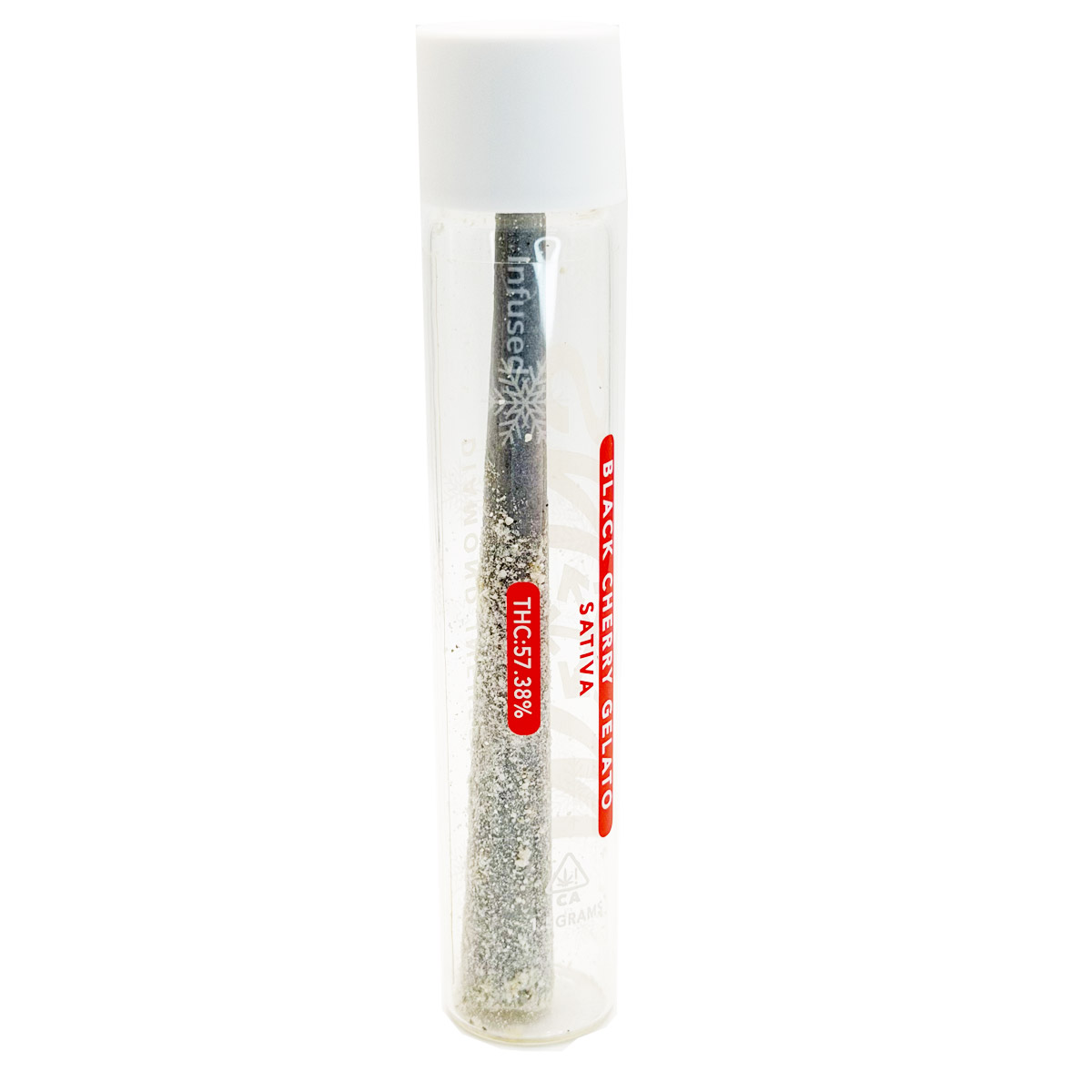 Snow Diamond Infused Black Cherry Gelato (Sativa) 1.5 Grams (1.5g) Infused Pre-Roll (1-Pack)