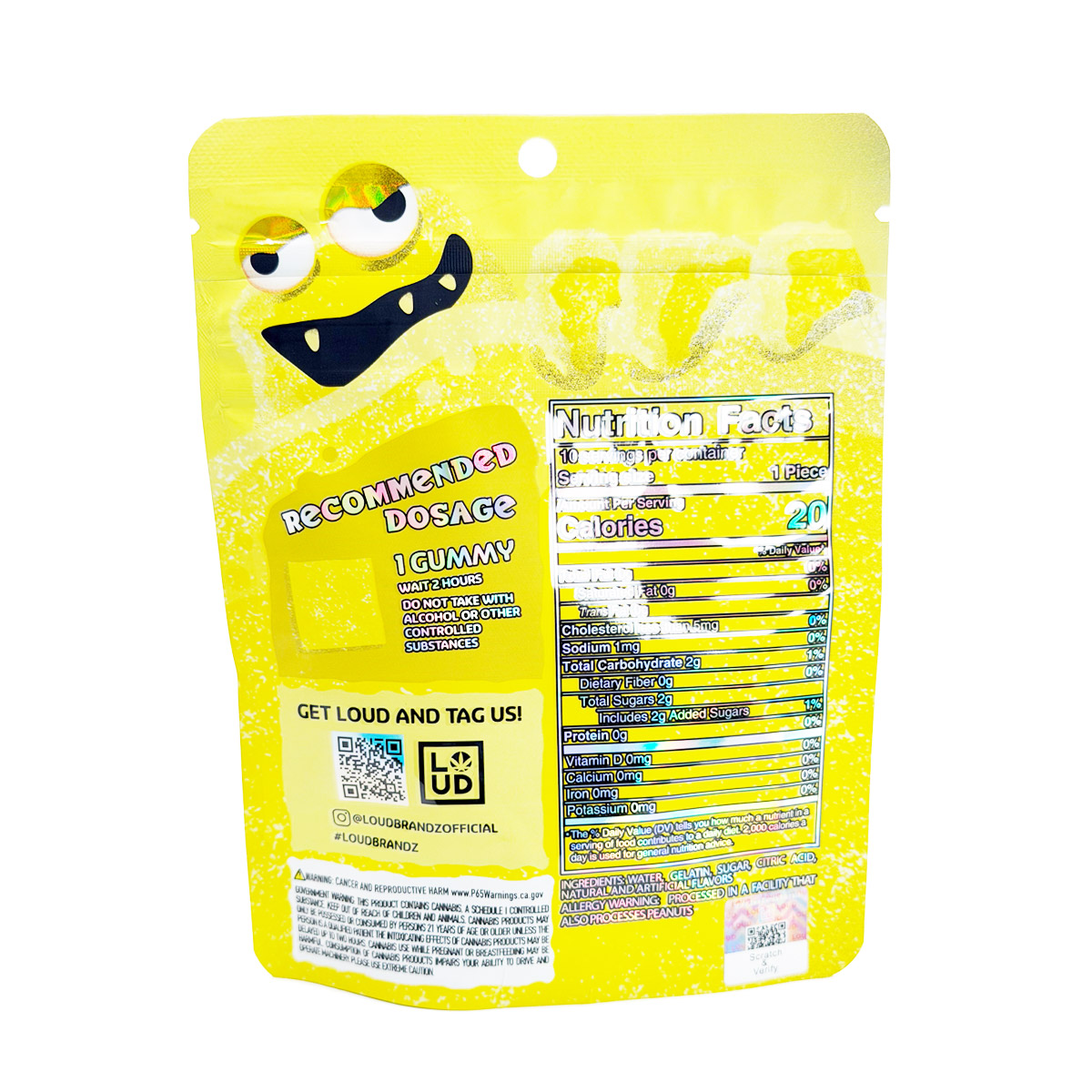 Loud Brandz Monster Cannabis Infused Lemonade 500mg (10x50mg) Edible Gummies
