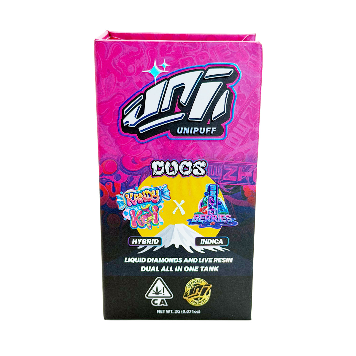 UniPuff Duos Kandy Kei (Hybrid) / Bento Berries (Indica) 2 Grams (2g) Disposable Vape