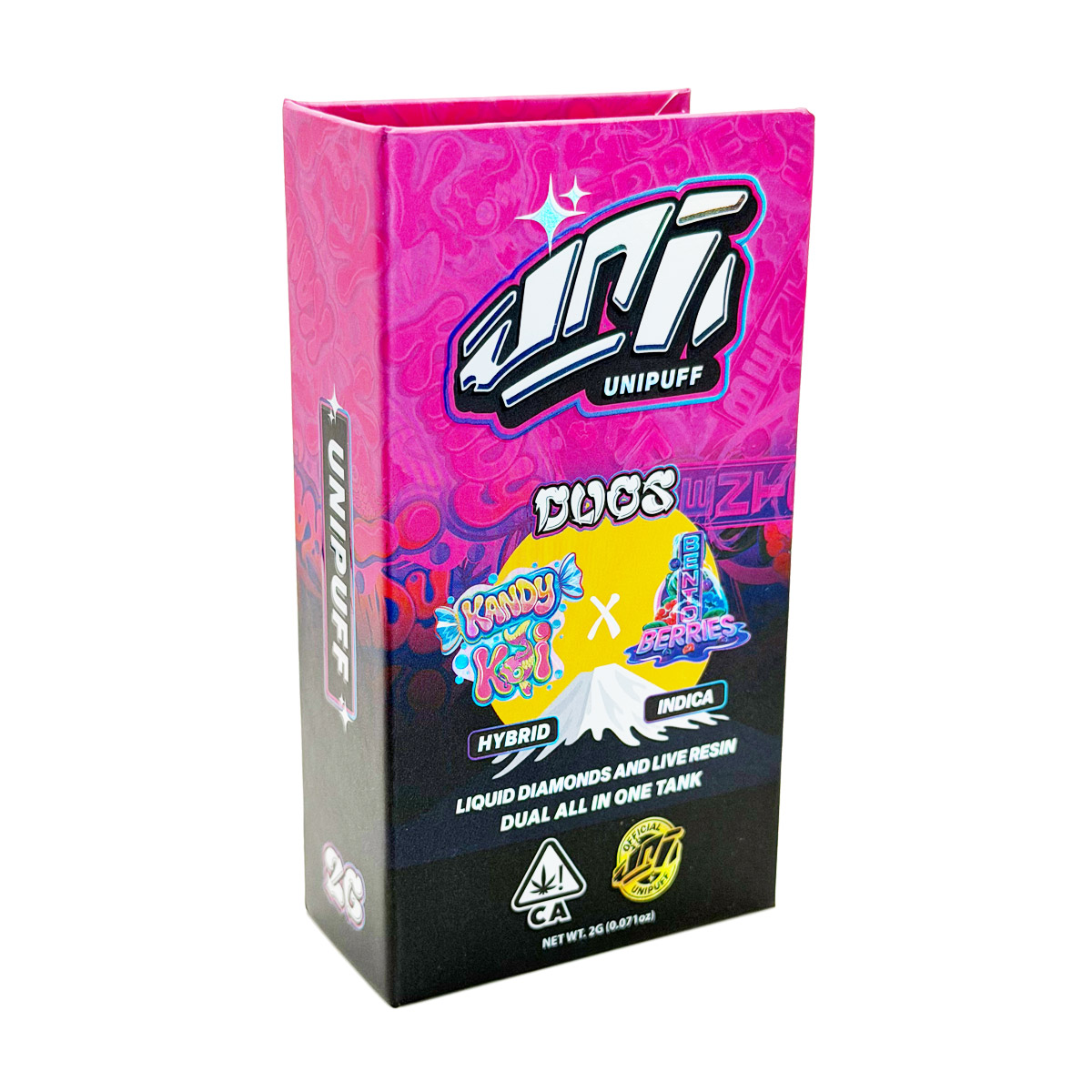 UniPuff Duos Kandy Kei (Hybrid) / Bento Berries (Indica) 2 Grams (2g) Disposable Vape