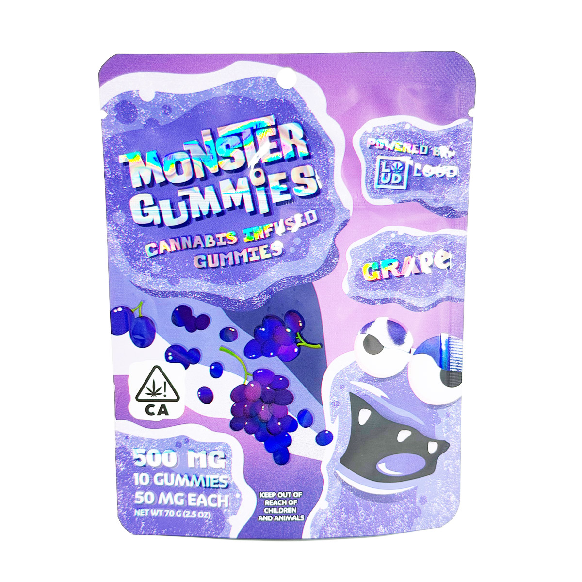 Loud Brandz Monster Cannabis Infused Grape 500mg (10x50mg) Edible Gummies