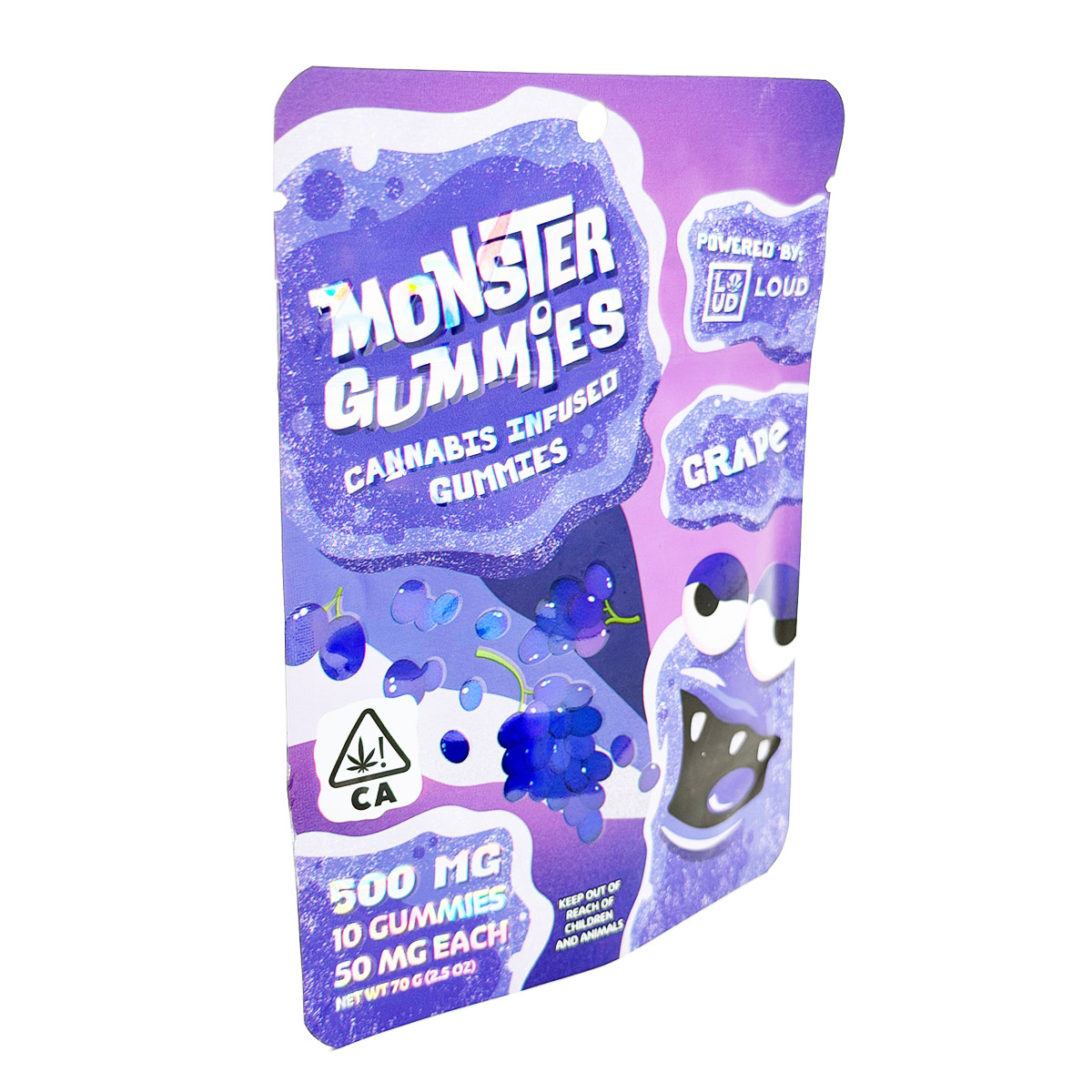 Loud Brandz Monster Cannabis Infused Grape 500mg (10x50mg) Edible Gummies