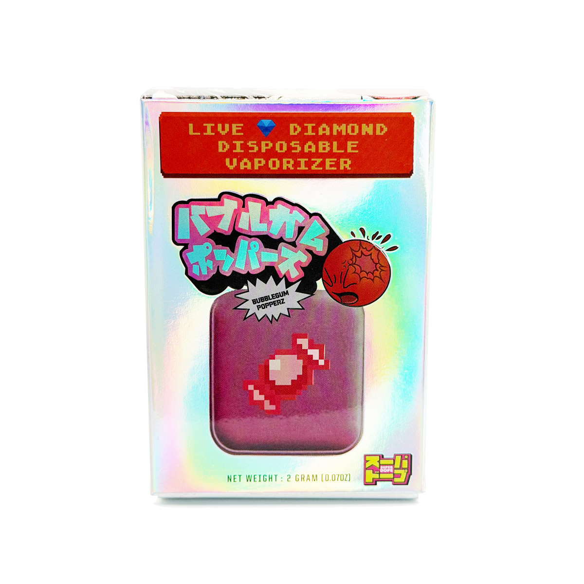Super Dope Live Diamond Resin Bubblegum Popperz 2 Grams (2g) Disposable Vape
