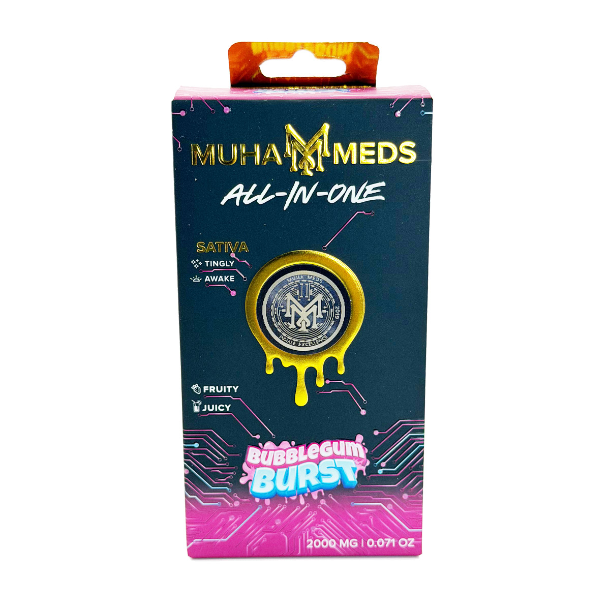 Muha Meds All-In-One Bubblegum Burst (Sativa) 2 Grams (2g) Disposable Vape