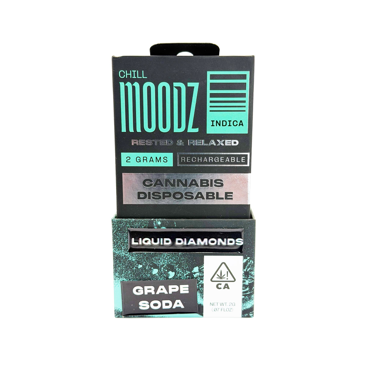 Moodz Liquid Diamonds Rechargeable Grape Soda (Indica) 2 Grams (2g) Disposable Vape