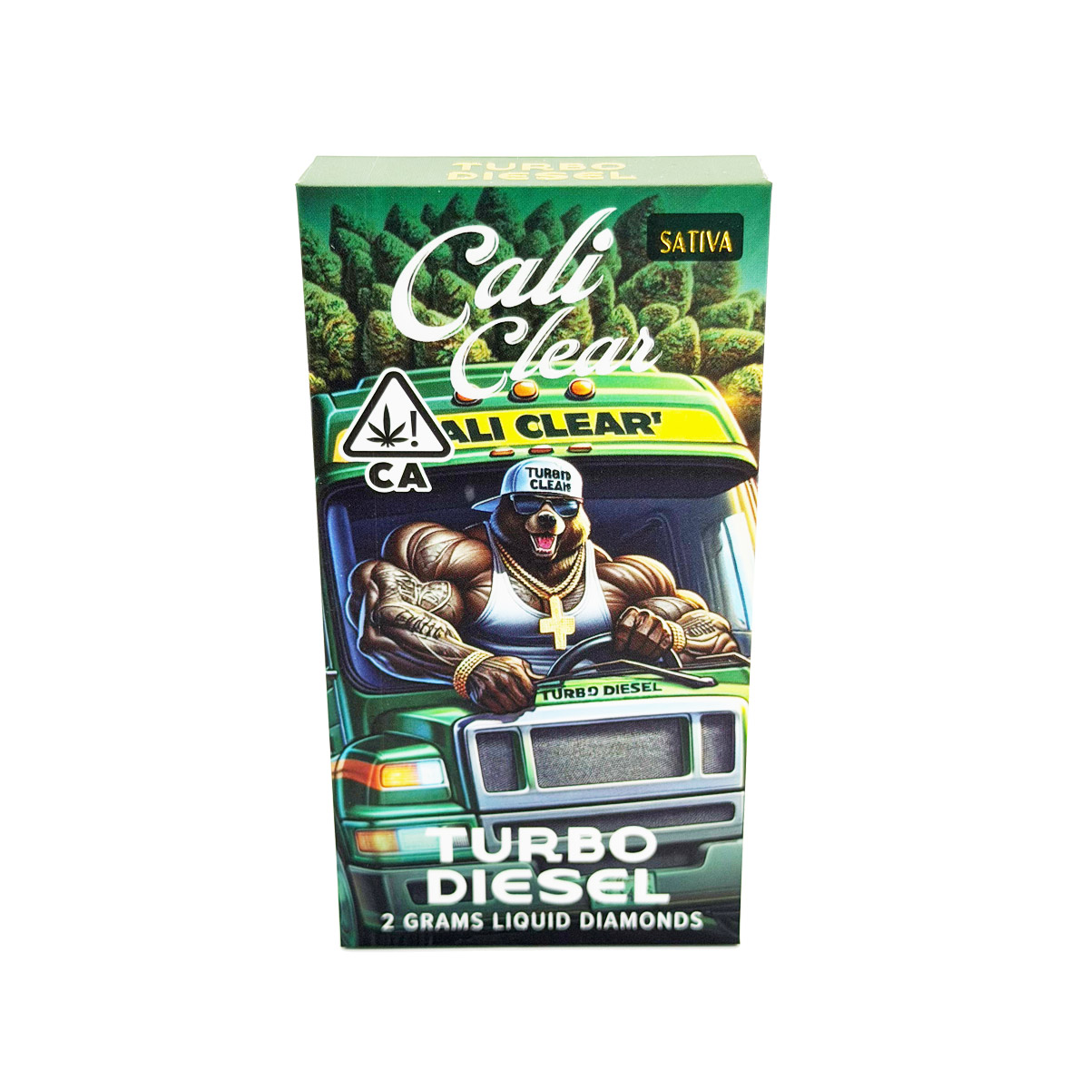 Cali Clear Liquid Diamonds Turbo Diesel (Sativa) 2 Grams (2g) Disposable Vape