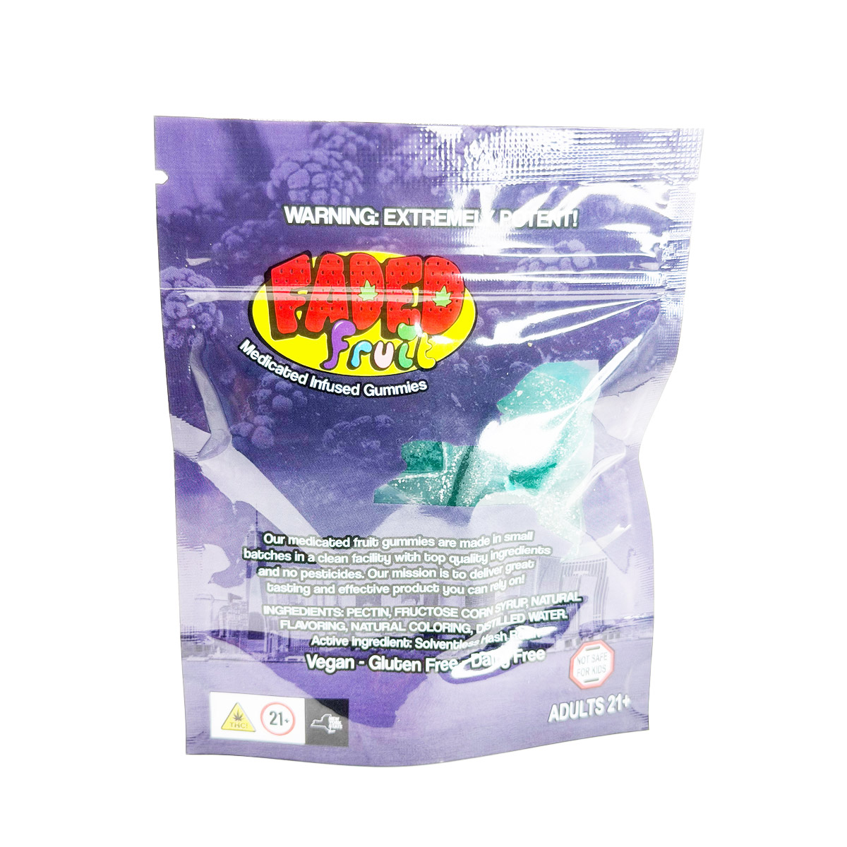 Faded Fruit Medicated Infused Blackberry Kush (Indica) 1000mg Edible Gummies