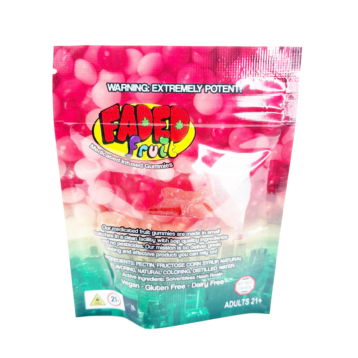 Faded Fruit Medicated Infused Watermelon Zkittlez (Indica) 1000mg Edible Gummies